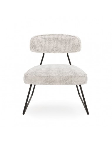 Silla de diseño ELON de tejido blanco y beige,...