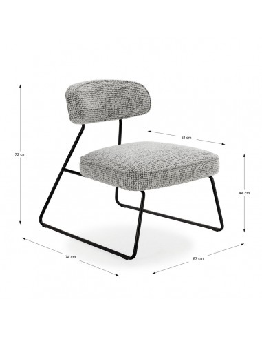 Butaca de diseño ELON de tejido blanco y negro,...