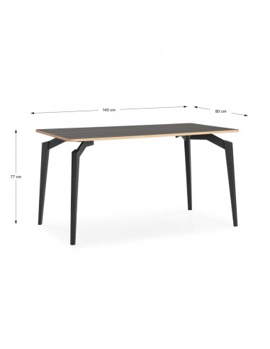 Mesa de jantar minimalista DENIA 140 x 80 preta