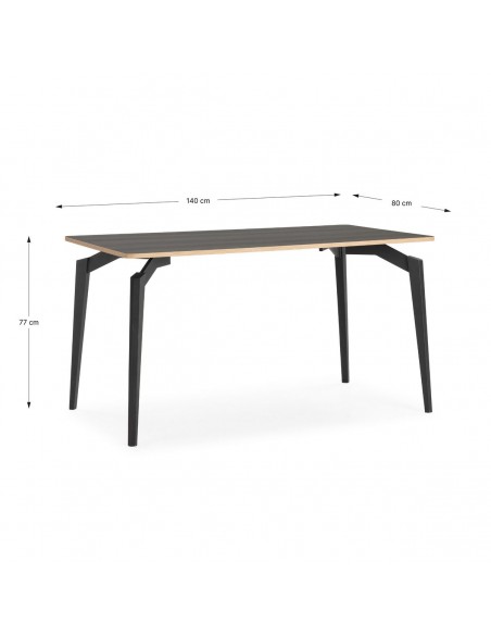 Mesa de jantar minimalista DENIA 140 x 80 preta