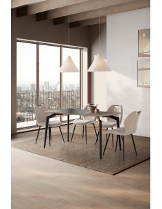 Mesa de comedor minimalista DENIA 140 x 80 color negro 2