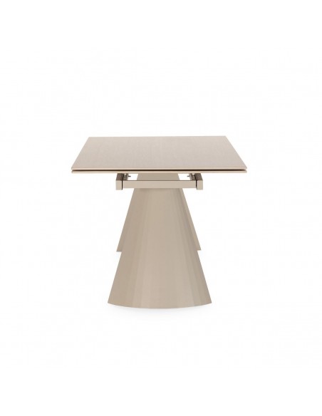 Mesa de diseño extensible PRISCA 180 (260), travertino y metal crema