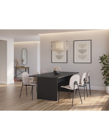 Mesa contemporanea LOANA 200 x 100, MDF negro