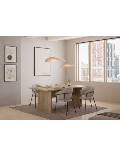 Mesa contemporânea LOANA 200 x 100, MDF carvalho 2