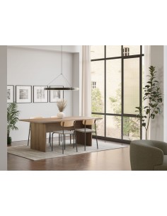 Mesa contemporanea LOANA 200 x 100, MDF roble oscuro 2