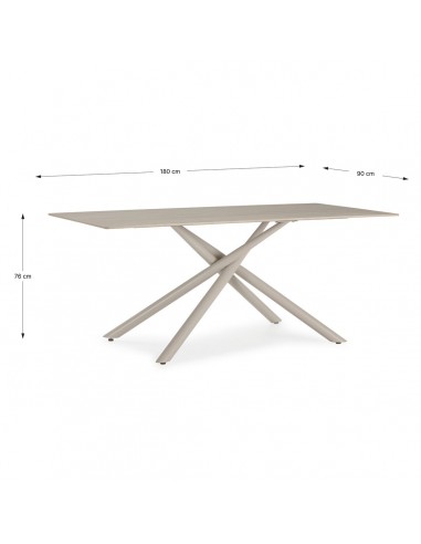 Mesa de diseño TORI 180 x 90, cerámica beige y...