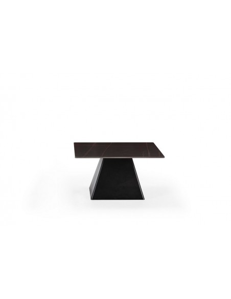 Mesa de centro MERVE 80, piedra sintetizada negro y base metal