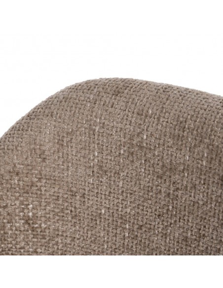 Silla Duende con brazos moderna de madera curvada haya y tela marrón