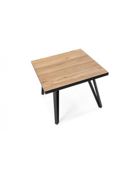 Mesa de centro SINDI 60, natural canto negro y patas de metal