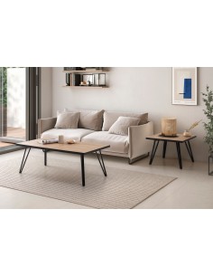 Mesa de centro SINDI 120 x 60, natural canto negro y... 2