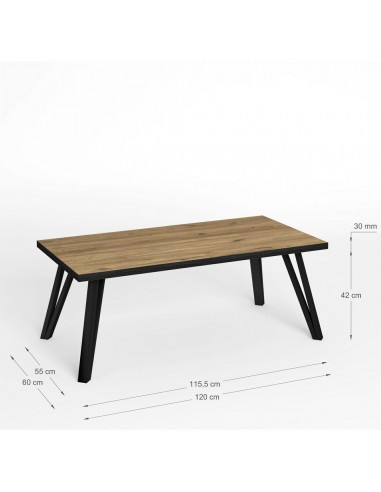 Mesa de centro SINDI 120 x 60, natural canto...
