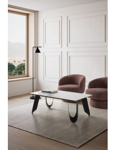 Mesa de centro em porcelanico branco AILA 120 x 65, base... 2