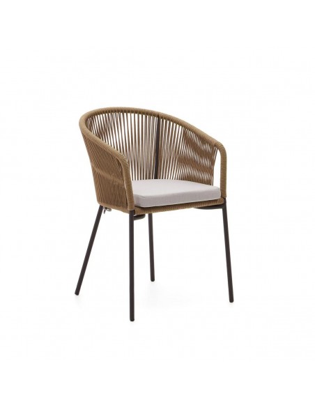 Silla Yanet para exterior, cuerda, metal