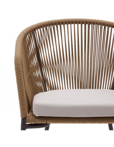 Silla Yanet para exterior, cuerda, metal