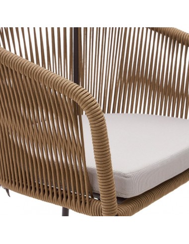 Silla Yanet para exterior, cuerda, metal