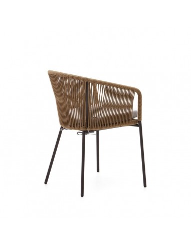 Silla Yanet para exterior, cuerda, metal