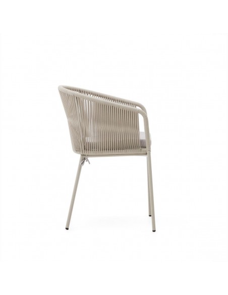 Silla Yanet para exterior, cuerda, metal