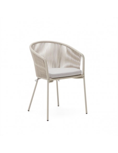 Cadeira Yanet para exterior, corda, metal