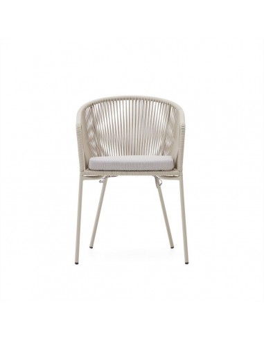 Silla Yanet para exterior, cuerda, metal