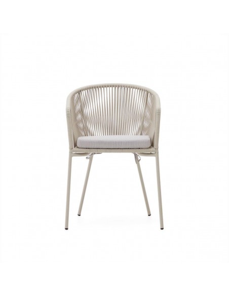 Silla Yanet para exterior, cuerda, metal