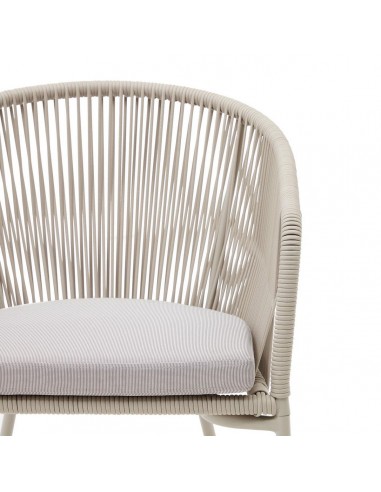 Silla Yanet para exterior, cuerda, metal