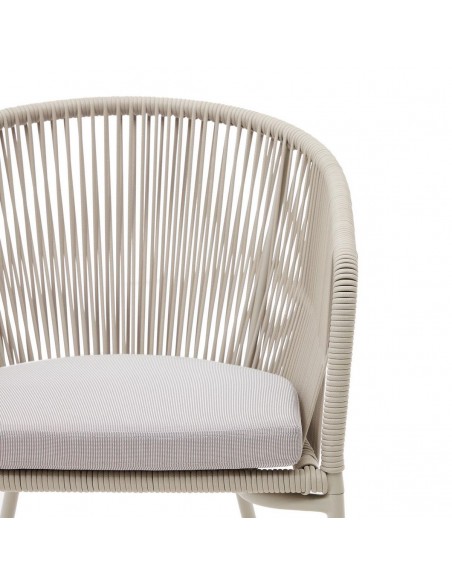 Cadeira Yanet para exterior, corda, metal