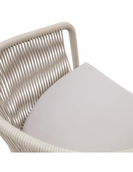 Cadeira Yanet para exterior, corda, metal