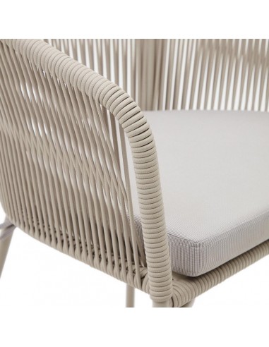 Cadeira Yanet para exterior, corda, metal