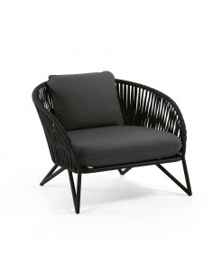 Poltrona exterior Branzie em corda marrom ou preto 2