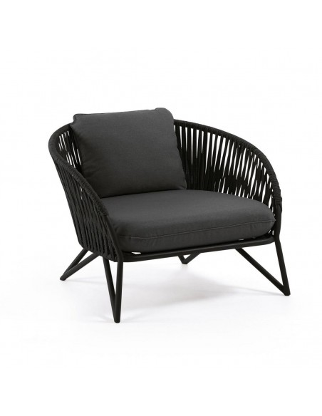 Butaca de exterior Branzie de cuerda marrón o negro