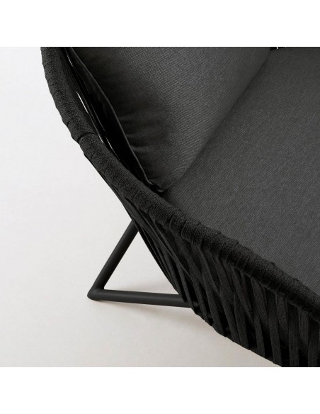 Butaca de exterior Branzie de cuerda marrón o negro