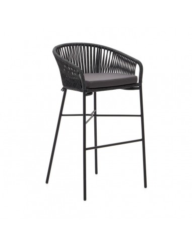 Taburete exterior Yanet, cuerda beige y acero...