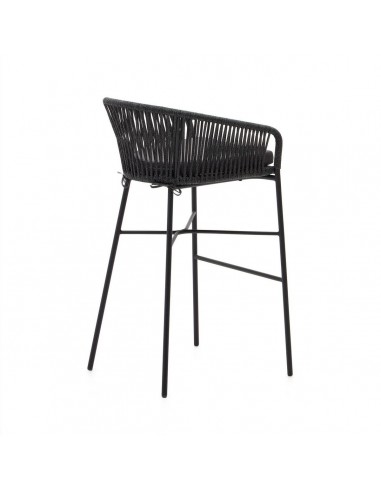 Taburete exterior Yanet, cuerda beige y acero...