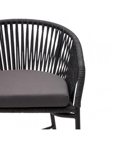 Taburete exterior Yanet, cuerda beige y acero...