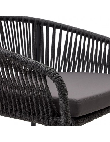 Taburete exterior Yanet, cuerda beige y acero...