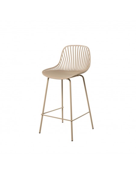 Taburete Peyton 70 base metal lacado mate y asiento en polipropileno.