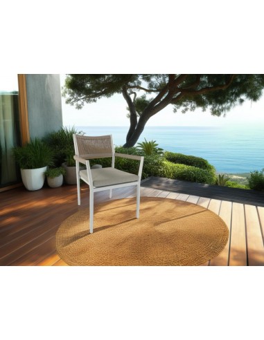 Silla de exterior MACARELLA, de aluminio blanco...