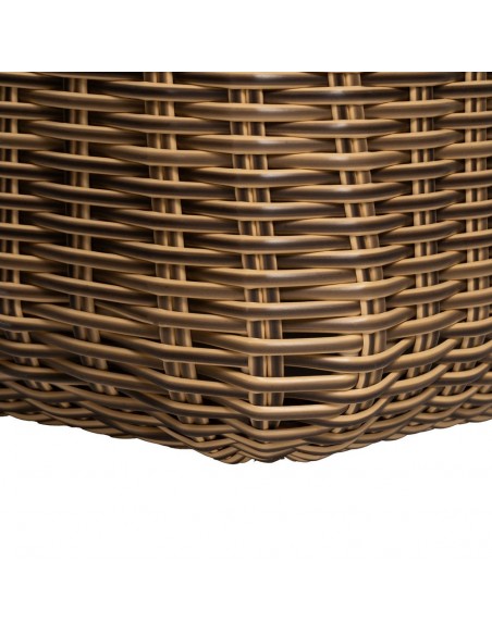 Conjunto de sofá de 3 lugares, 2 cadeirões e mesa de centro, estrutura em alumínio e vime sintético