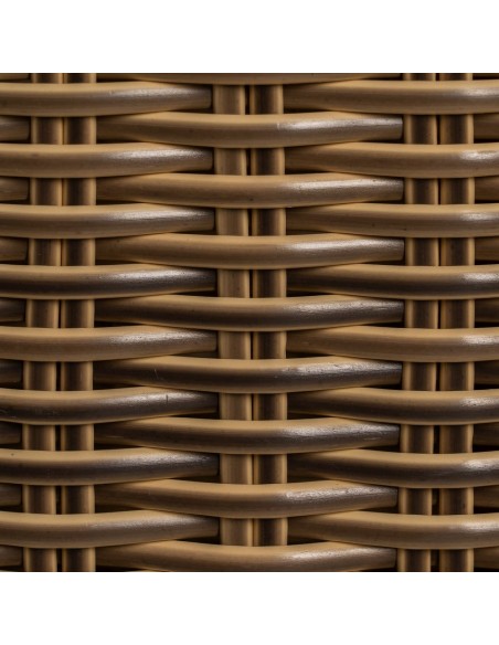 Set de sofá de 3 plazas, 2 sillones y mesa de centro, estructura de aluminio y ratán sintético