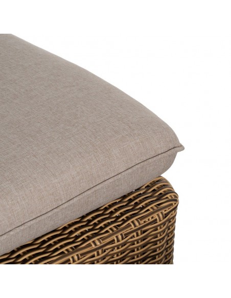 Conjunto de sofá de 3 lugares, 2 cadeirões e mesa de centro, estrutura em alumínio e vime sintético