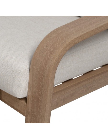 Set ALTEA de sofá de 2 plazas, 2 sillones y mesa de centro de aluminio efecto madera