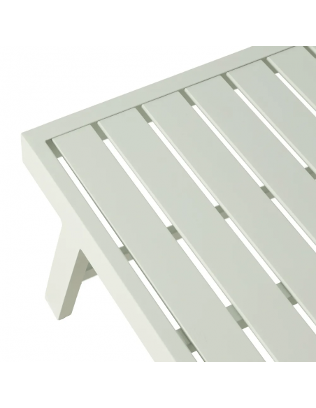 Set CALPE, 2 sofás esquineros y mesa de centro de aluminio blanco