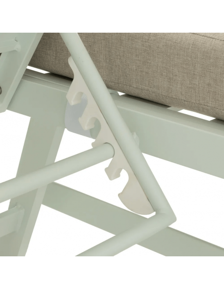 Set CALPE, 2 sofás esquineros y mesa de centro de aluminio blanco