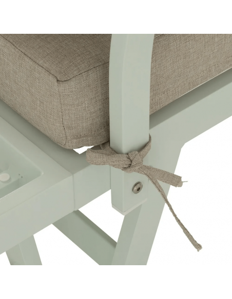 Set CALPE, 2 sofás esquineros y mesa de centro de aluminio blanco