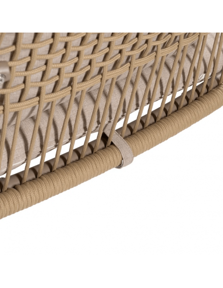 Set BENIDORM, 2 sillones, sofa de 2 plazas y mesa centro en aluminio beige