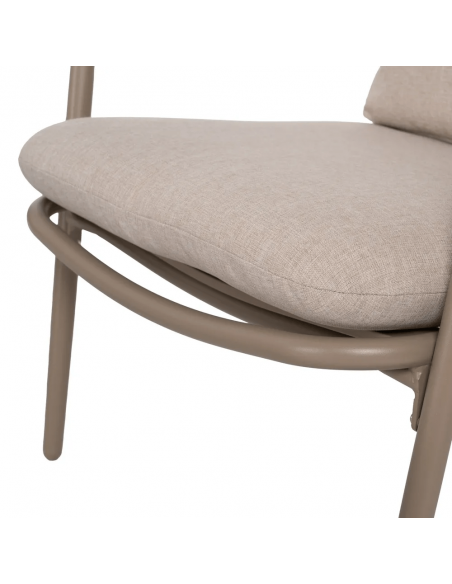 Conjunto Benidorm, 2 cadeirões, sofá de 2 lugares e mesa de centro em alumínio bege