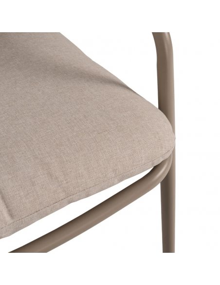 Conjunto Benidorm, 2 cadeirões, sofá de 2 lugares e mesa de centro em alumínio bege