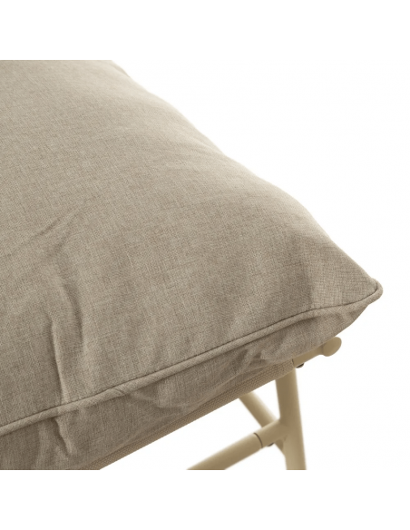 Set ext BENICARLÓ, 2 sillones, sofa de 2 plazas y mesa centro en acero beige