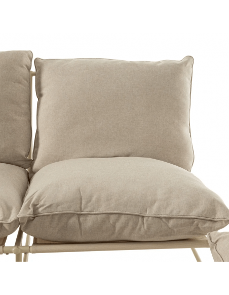 Set ext BENICARLÓ, 2 sillones, sofa de 2 plazas y mesa centro en acero beige