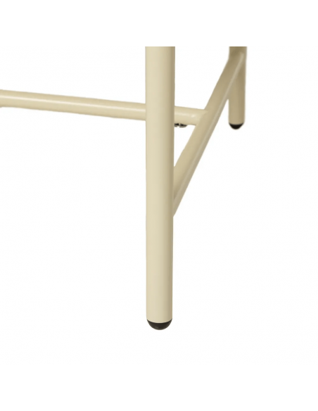 Conjunto ext Benicarlo, 2 cadeirões, sofá de 2 lugares e mesa de centro em aço bege